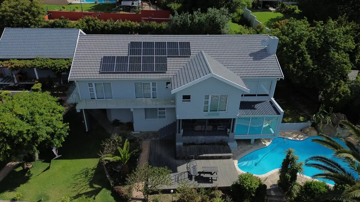 House Braeview from above, showing the completed double storey and garden