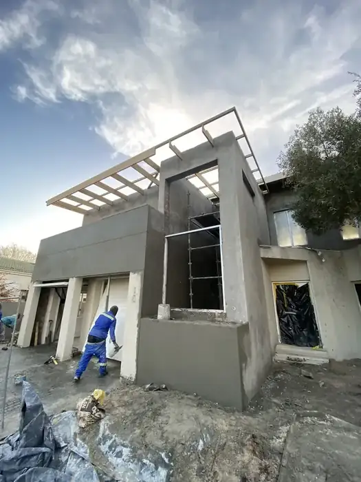 Plastering the new entrance element