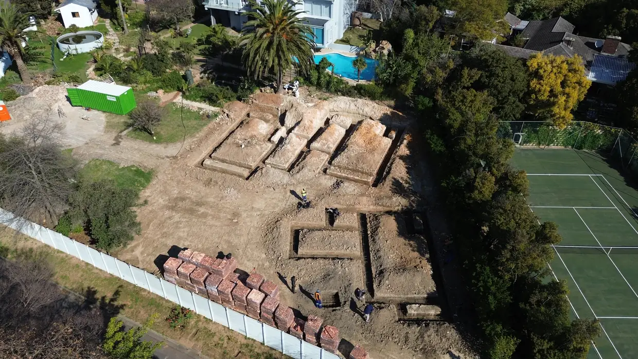 Trenches and foundations set out for the three Chigariro houses