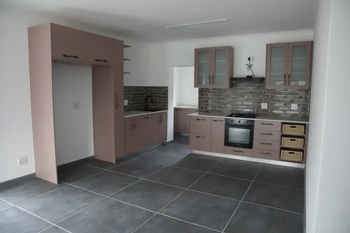 A finished kitchen in one of the three houses