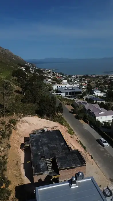 The ocean and the town seen from the height of the new home